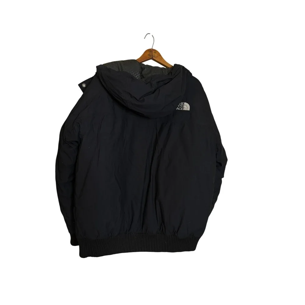 The North Face HyVent Black Hooded Bomber Jacket Mens Medium Utility Parka Coat